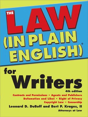 cover image of The Law (in Plain English)&#174; for Writers